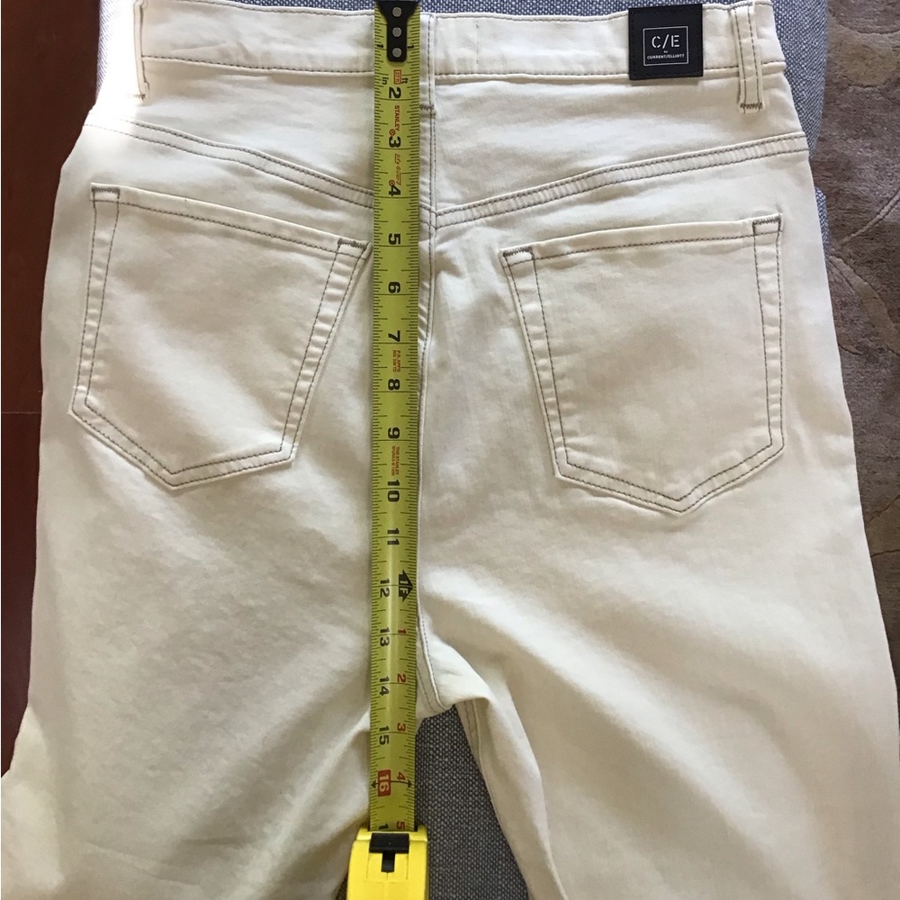Current Elliot Cream Cropped Cuffed Kick Flare Jeans - Picture 7 of 11